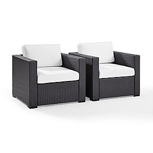 Biscayne 2Pc Outdoor Wicker Chair Set, White, large