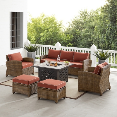 Fire pit table and sofa set hot sale