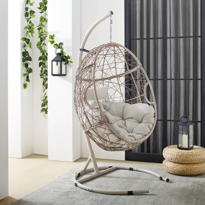 P6008750CN Cleo Indoor/Outdoor Hanging Egg Chair, Sand sku P6008750CN