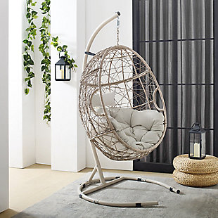 Cleo Indoor/Outdoor Wicker Hanging Egg Chair, , rollover