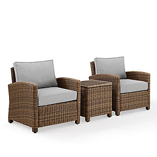 Bradenton 3Pc Outdoor Wicker Armchair Set, Gray/Brown, large