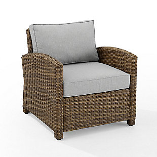 Bradenton Outdoor Wicker Armchair, Gray, large