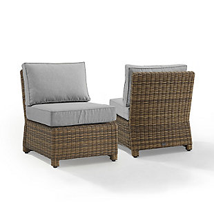 Bradenton 2Pc Outdoor Wicker Chair Set, Gray, large
