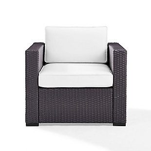 Biscayne Outdoor Wicker Armchair, White, large