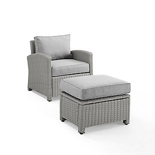 Bradenton 2Pc Outdoor Wicker Armchair Set, Gray, large