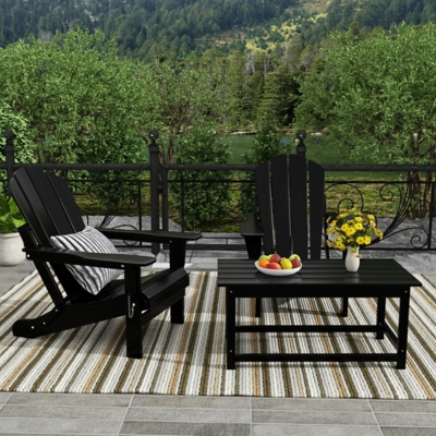 Newport Folding Adirondack Chairs and Table Set | Ashley