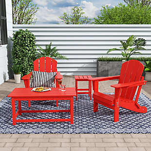 Newport Newport 4-Piece Adirondack Folding Chairs and Table Set, Red, rollover