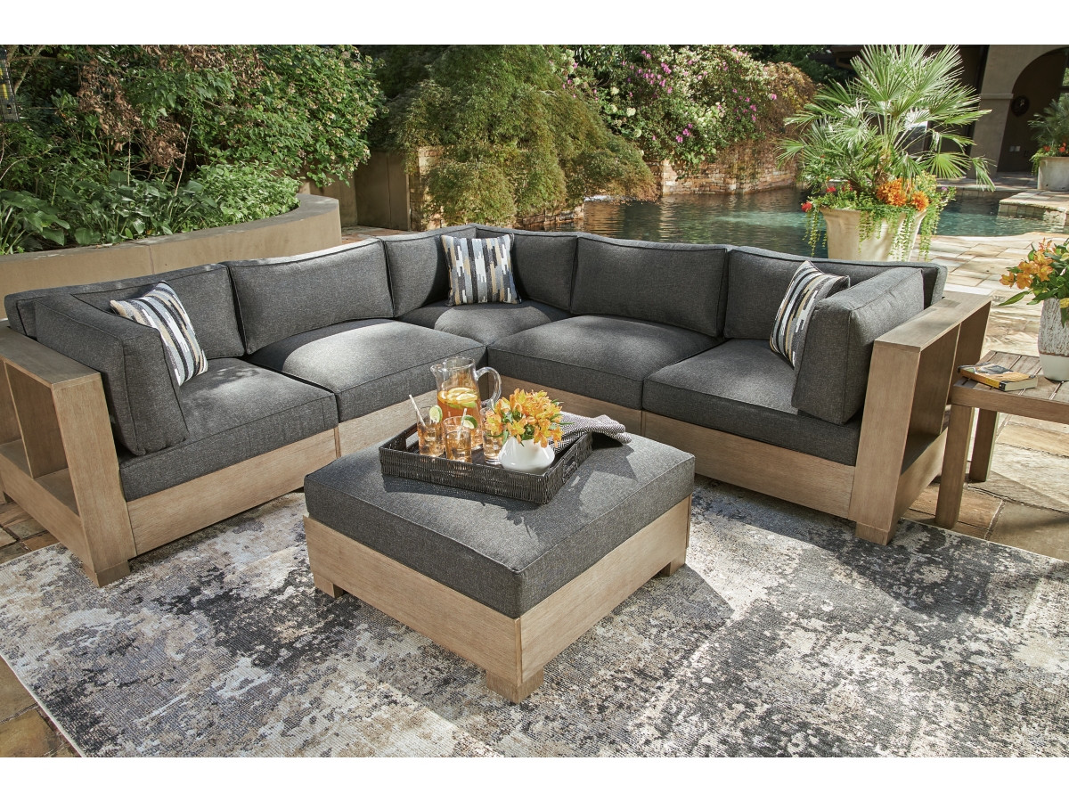 Citrine Park 6 Piece Outdoor Modular Seating - Grey/Brown Citrine Park 6 Piece Outdoor Modular Seating - Grey/Brown