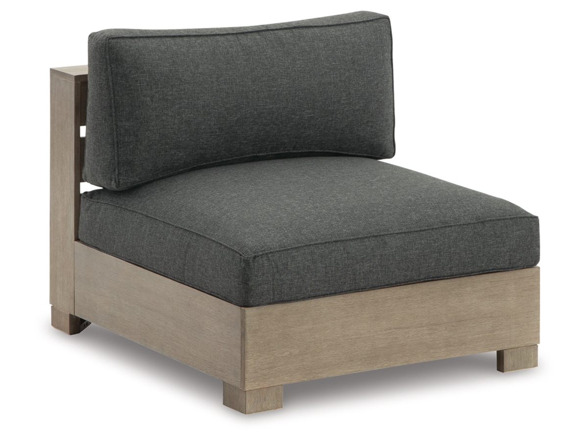 Citrine Park Outdoor Armless Chair with Cushion - Charcoal/Brown Citrine Park Outdoor Armless Chair with Cushion - Charcoal/Brown