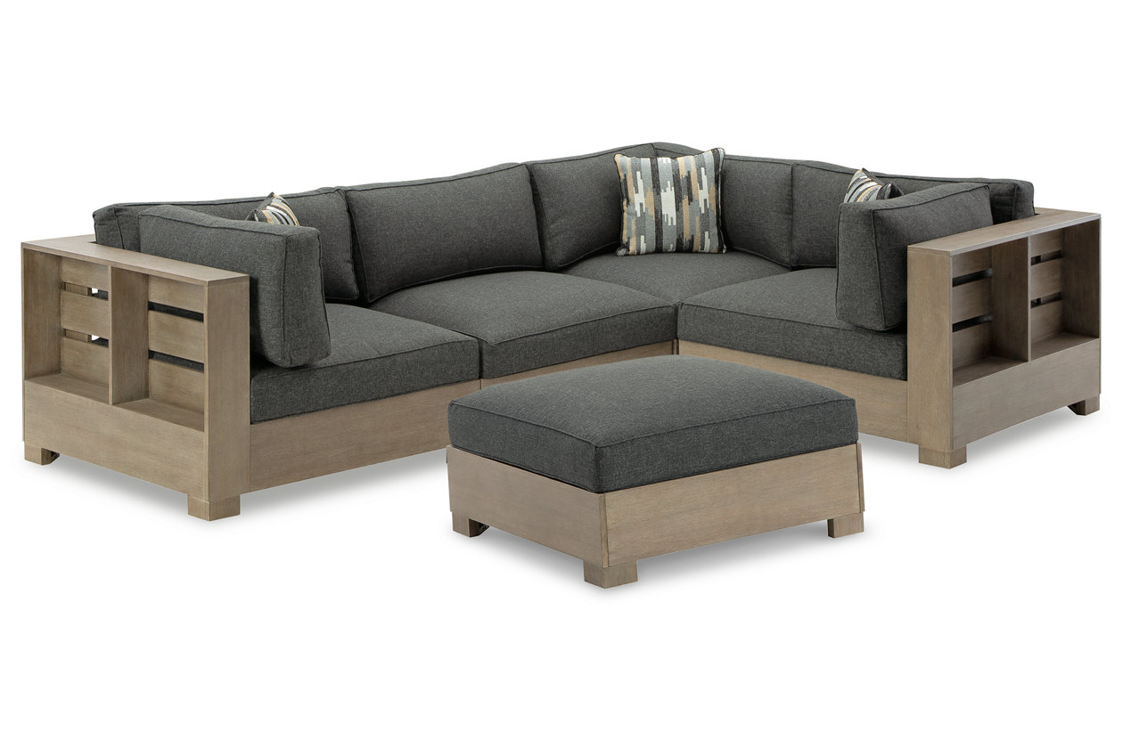 Citrine Park 4 Piece Outdoor Modular Seating - Grey/Brown Citrine Park 4 Piece Outdoor Modular Seating - Grey/Brown