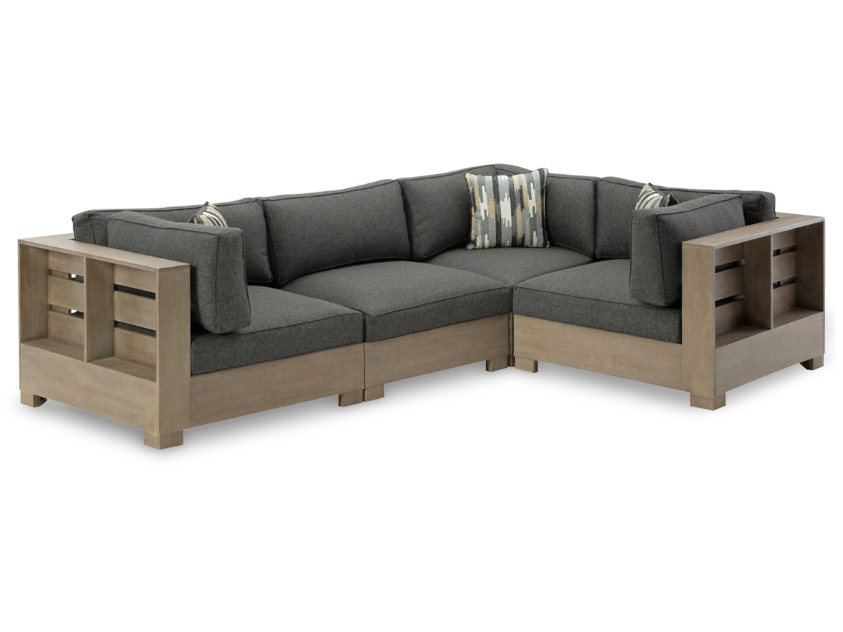 Citrine Park 4 Piece Outdoor Modular Seating - Grey/Brown Citrine Park 4 Piece Outdoor Modular Seating - Grey/Brown