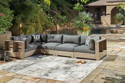 P660P6 Citrine Park 5-Piece Outdoor Sectional, Brown sku P660P6