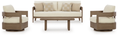 Serene Bay Outdoor Sofa and 2 Chairs with Coffee Table, , large