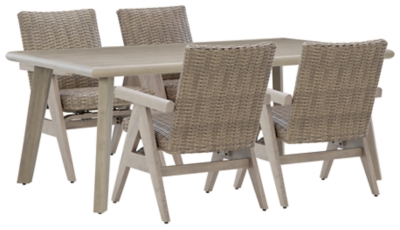 Carisbo Outdoor Dining Table and 4 Chairs, , large