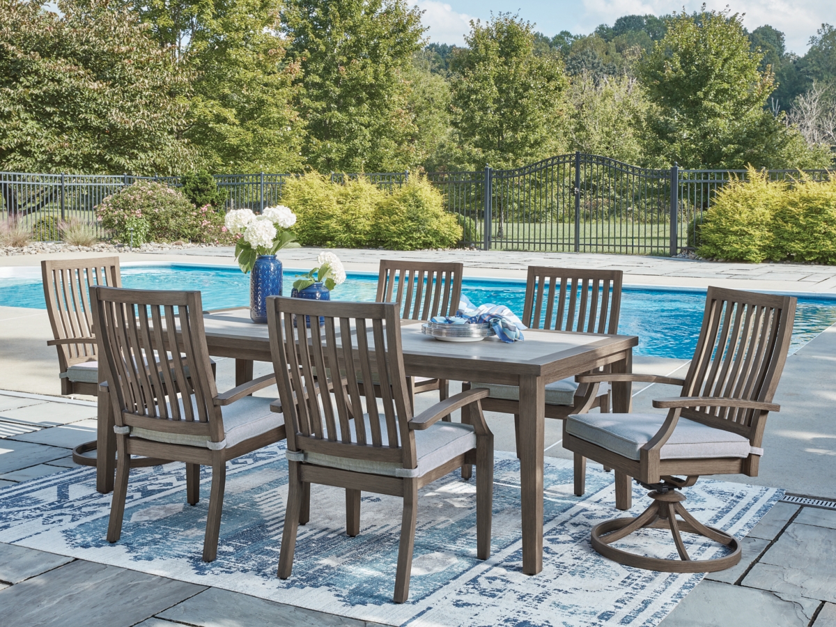 Rainier Ranch Outdoor Dining Table and Chairs Ashley