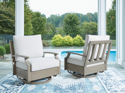 Rainier Ranch Outdoor Swivel Glider Chair with Cushion, , rollover