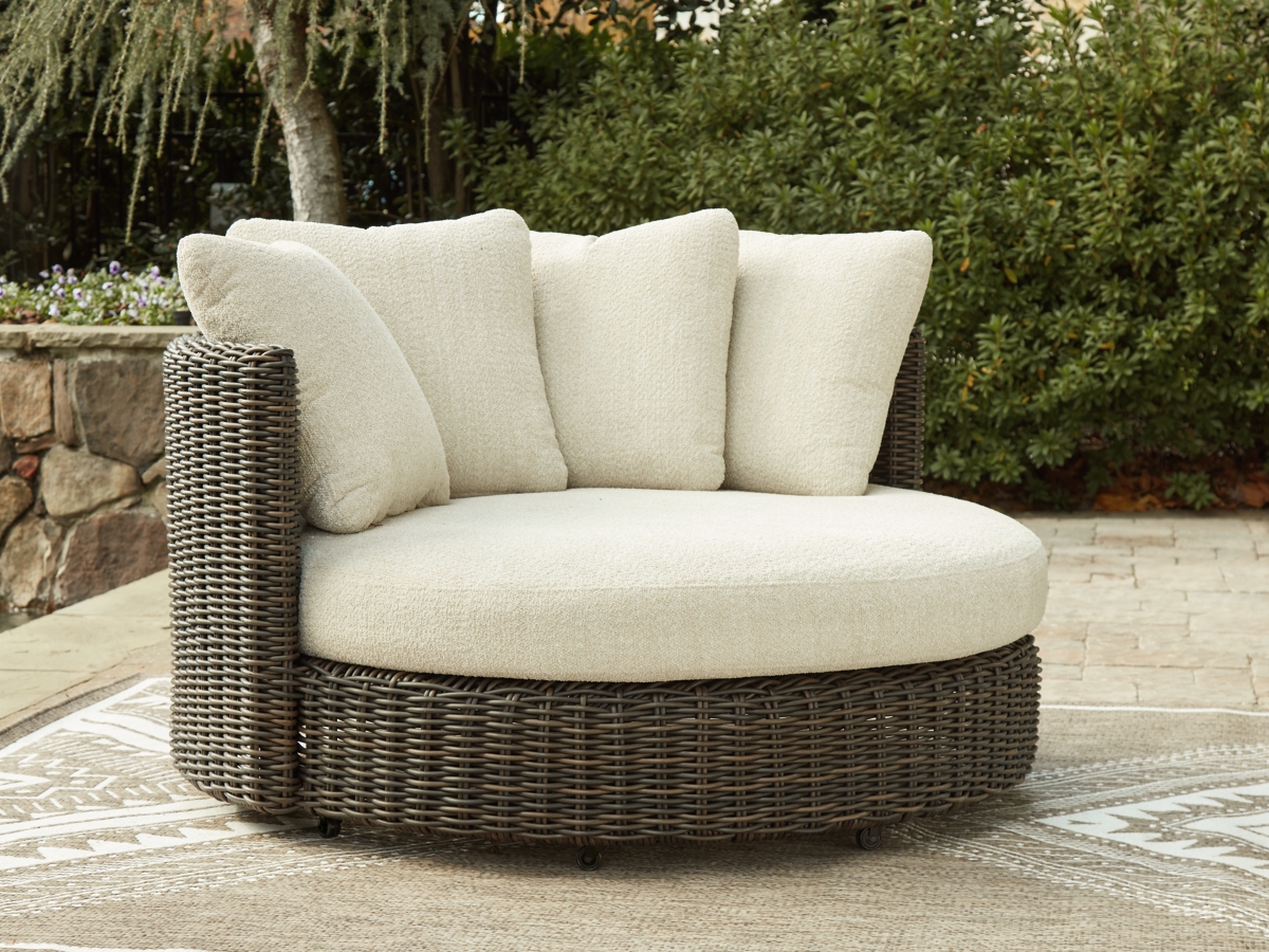 Kimora Outdoor Swivel Lounge Chair with Cushion Ashley