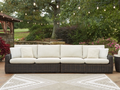 Kimora Outdoor Right and Left-arm Facing Loveseat with Cushion (Set of 2), , rollover