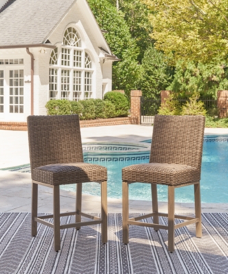 P749-130 Walton Bridge Outdoor Bar Stool (Set of 2), Driftw sku P749-130