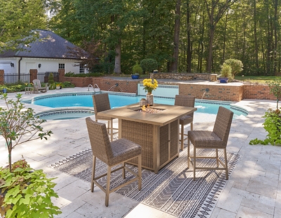 Walton Bridge Outdoor Bar Table and 4 Barstools, , rollover
