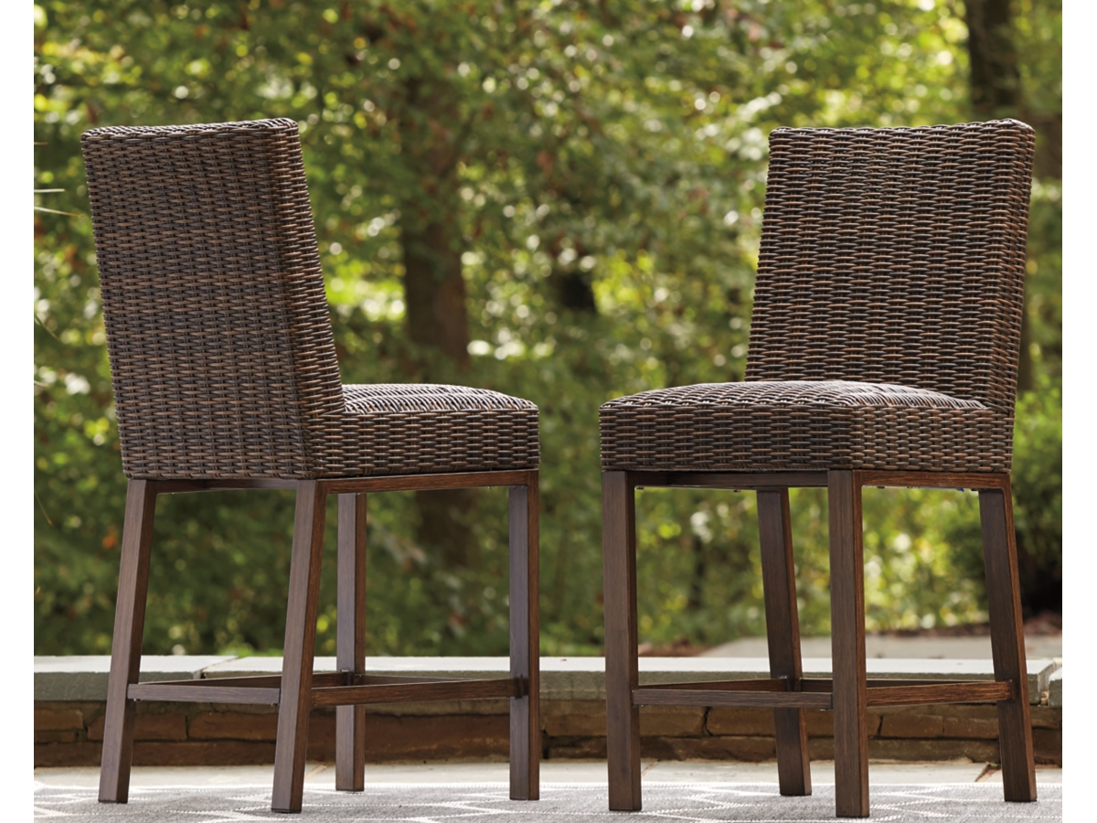 Paradise Trail Outdoor Barstool (set of 2) - Medium Brown