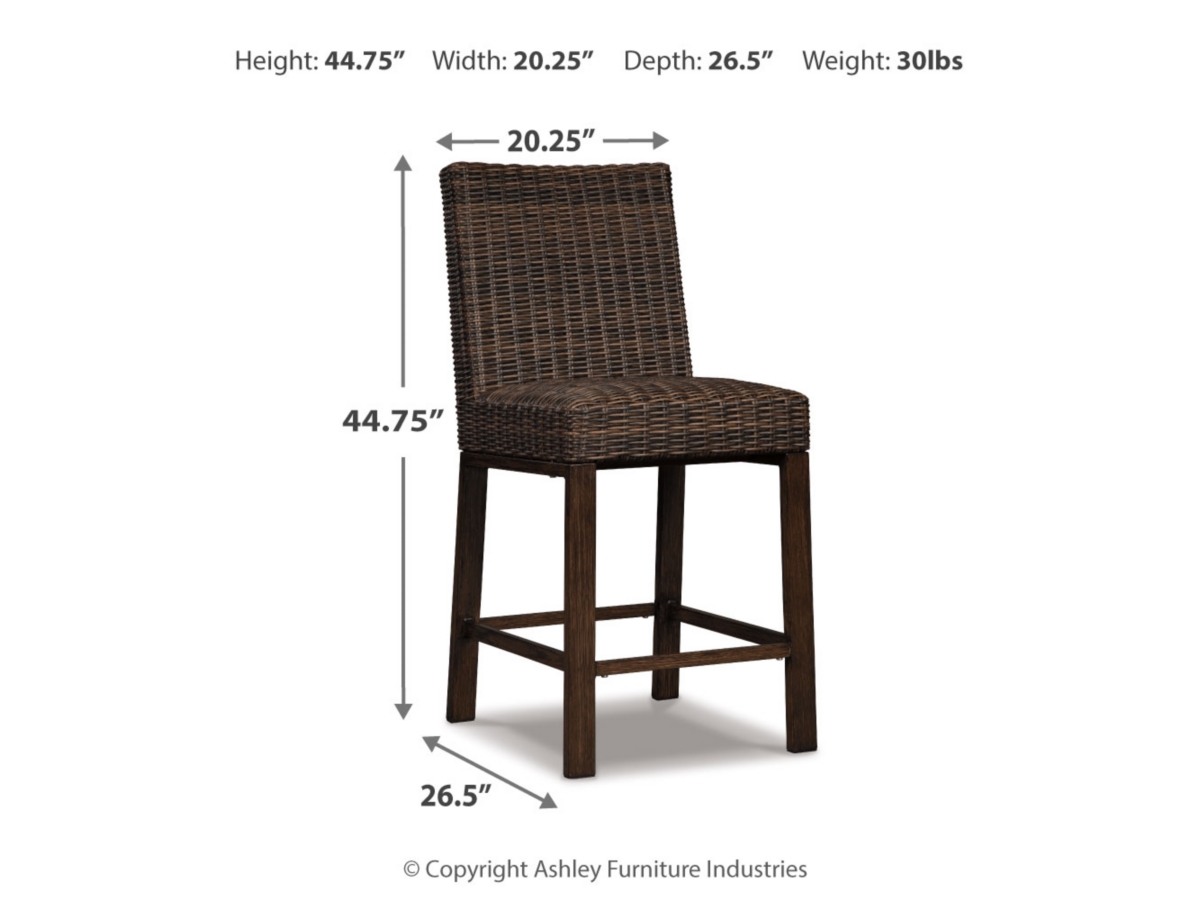 Paradise Trail Outdoor Barstool (set of 2) - Medium Brown
