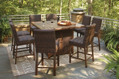 Paradise Trail Outdoor Dining Table and 8 Chairs, , large