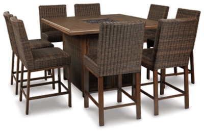 Paradise Trail Outdoor Dining Table and 8 Chairs, , large