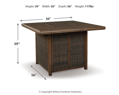 Paradise Trail Outdoor Counter Height Dining Table with 4 Barstools, , large