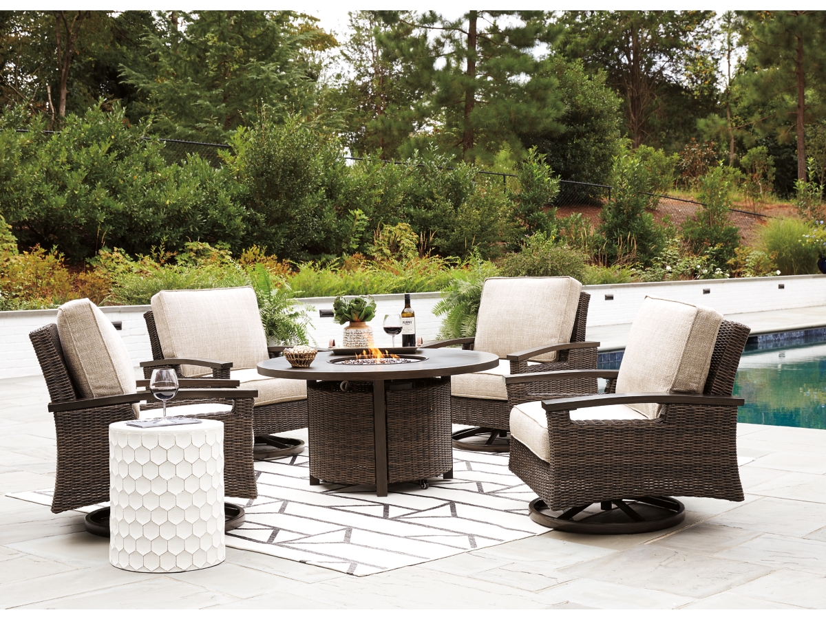 Ashley paradise trail fire pit discount