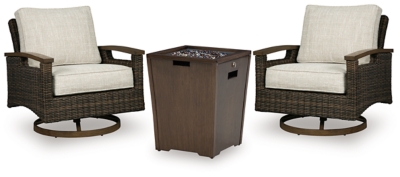 APG-P040-P3 Rodeway South Fire Pit Table and 2 Chairs, Brown sku APG-P040-P3