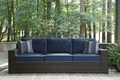 Grasson Lane Outdoor Sofa Loveseat And Ottoman Ashley Furniture Homestore