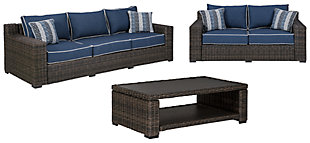 Grasson Lane Outdoor Sofa and Loveseat with Coffee Table, , large