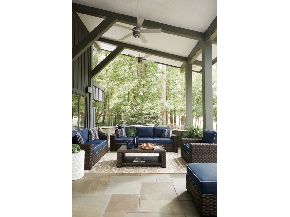 Grasson Lane Outdoor Sofa Loveseat Lounge Chair and Ottoman with Coffee Table and End Table Ashley