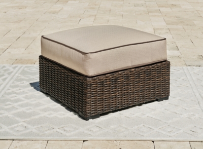 P784-814 Coastline Bay Outdoor Ottoman with Cushion, Brown sku P784-814