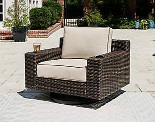 Coastline Bay Outdoor Swivel Lounge with Cushion, , rollover