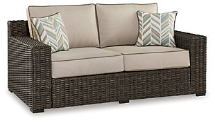 Coastline Bay Outdoor Loveseat with Cushion, , large