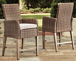 Beachcroft Bar Stool with Cushion (Set of 2), , rollover