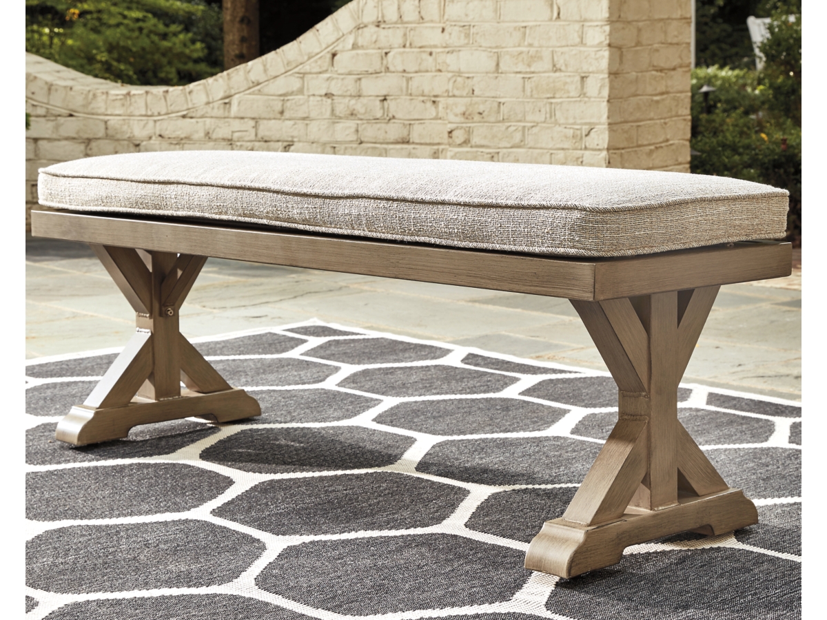 Beachcroft Outdoor Bench with Cushion - Beige