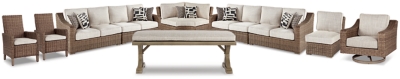 Beachcroft 4-Piece Outdoor Sectional, 2 Arm Chairs, Lounge Chair and Bench