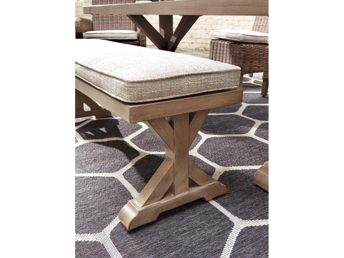 Beachcroft Outdoor Bench with Cushion - Beige Beachcroft Outdoor Bench with Cushion - Beige