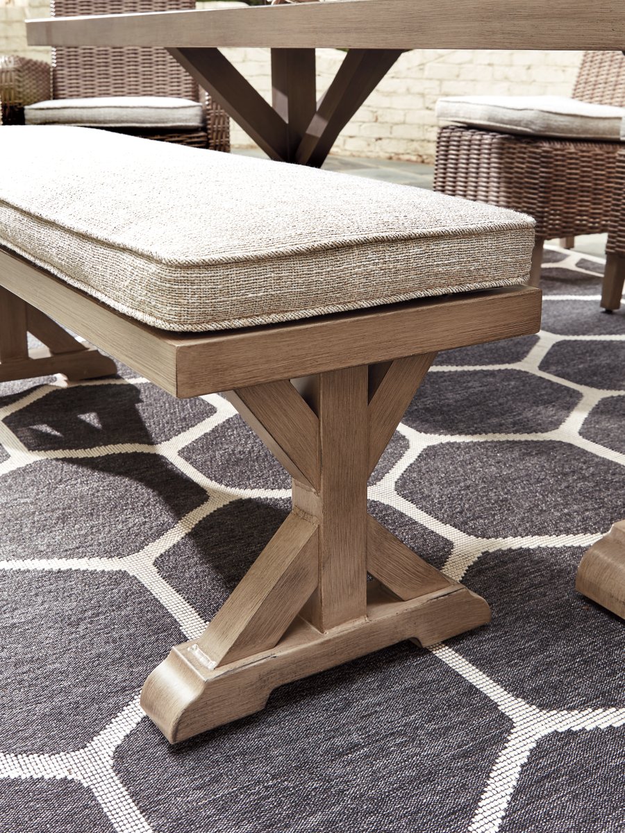 Mesa de comedor de exterior Beachcroft con 4 sillas y banco - image 11