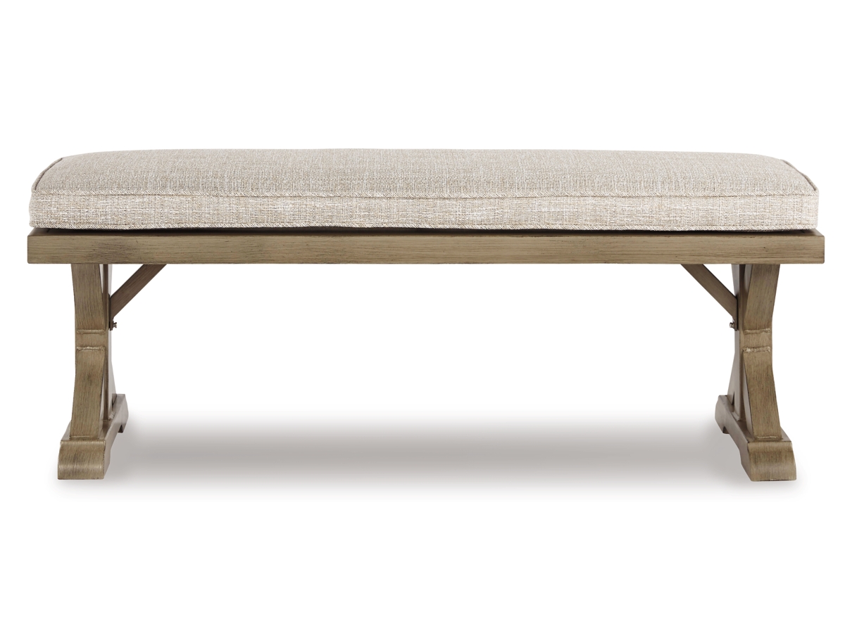 Beachcroft Outdoor Bench with Cushion - Beige Beachcroft Outdoor Bench with Cushion - Beige