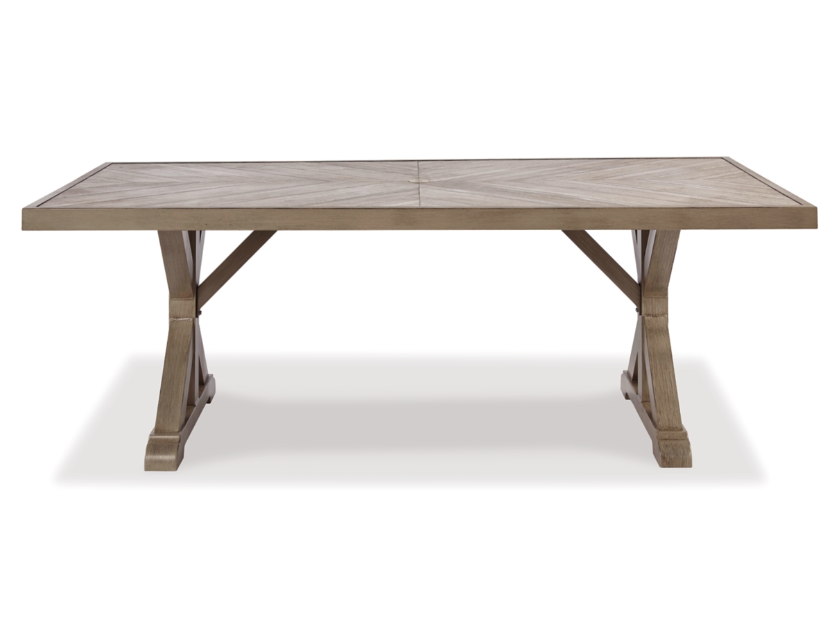 Beachcroft Outdoor Dining Table with Umbrella Option | Ashley