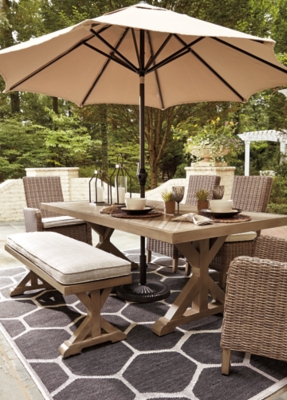 Patio table best sale and umbrella set