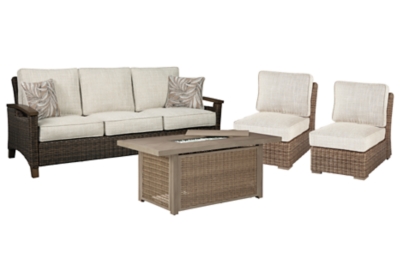 APG-P791-P4 Beachcroft Outdoor Sofa and 2 Lounge Chairs with F sku APG-P791-P4