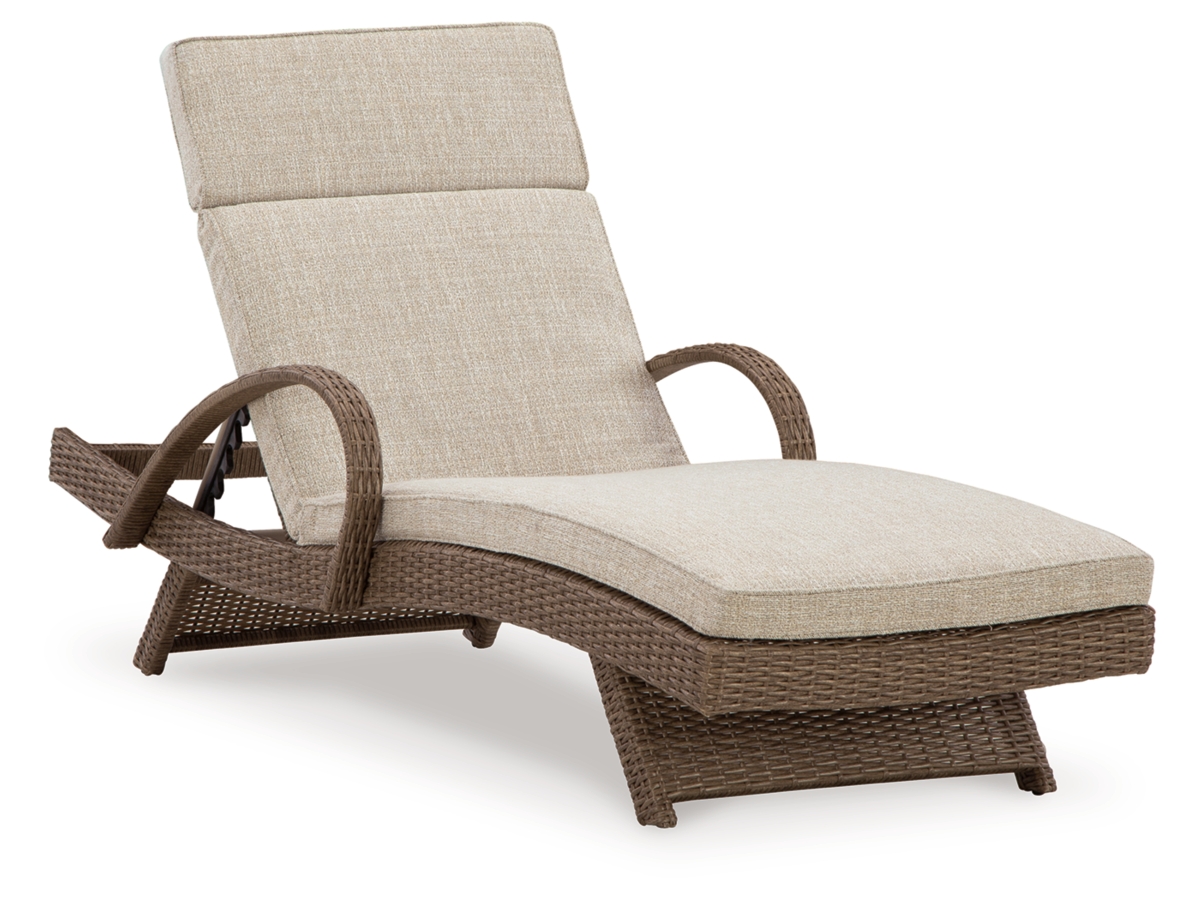 Beachcroft Outdoor Chaise Lounge with Cushion - Beige