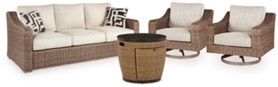 APG-P042-4PC Malayah Outdoor Sofa and 2 Lounge Chairs with Fire sku APG-P042-4PC