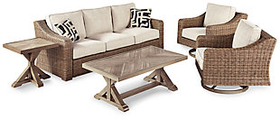 Beachcroft Outdoor Sofa with 2 Lounge Chairs, Coffee Table and End Table, , large