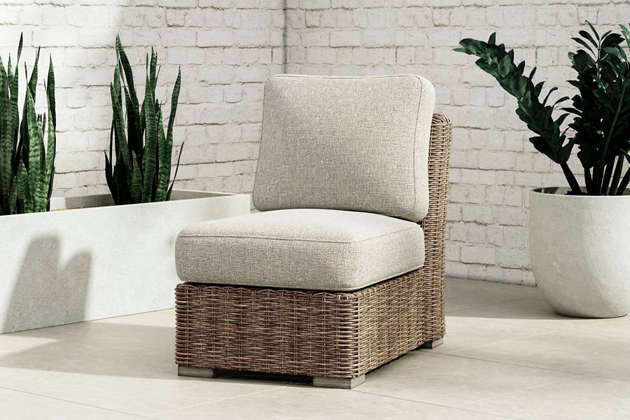 Sofá seccional de exterior Beachcroft de 4 piezas, 2 sillones, sillón reclinable y banco - image 22